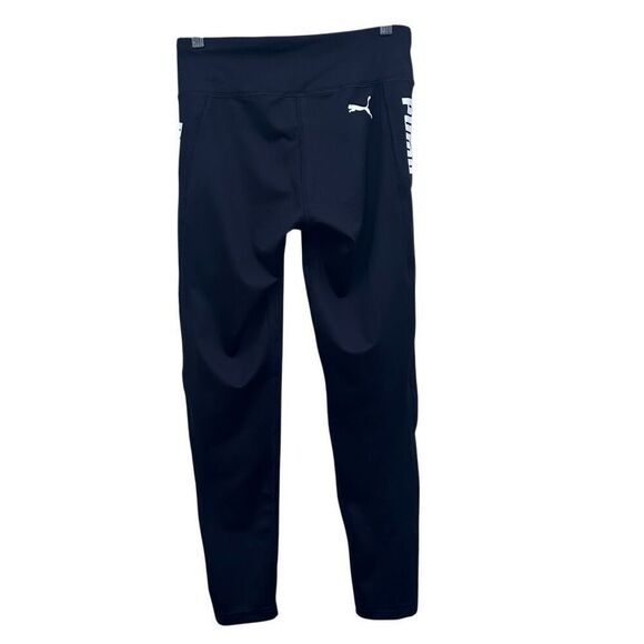 Puma Modern Sports Fold-up Leggings Women's Medium Black Pull-on Activewear - Picture 7 of 13